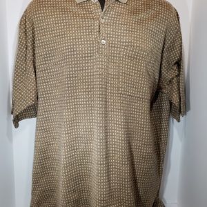 Bobby Jones Tan Diamond Pattern Golf Polo Shirt 2X